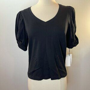 7 for all Mankind Women's Ruffled Short Sleeve V-Neck Shirt - Size Small - NWT
